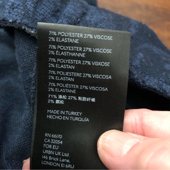 UO Blue Pant Cara Kick Flare High Waisted Floral Pattern Size Medium - Picture 9 of 9